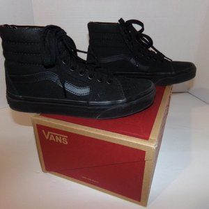 NEW WOMENS VANS BLACK HIGH-TOP SIZE 5.5 "SWEET"